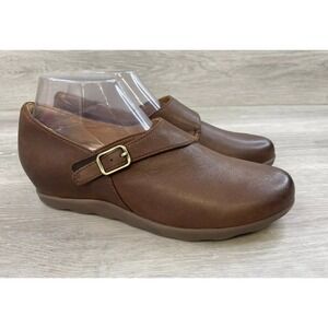 Dansko Marisa Women's Clog Brown Leather 10 Buckle Comfort Loafer Shoes